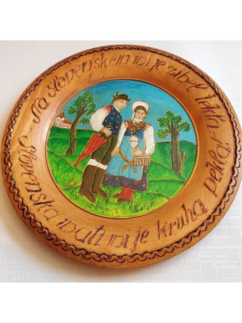 Slovakia wooden plate
